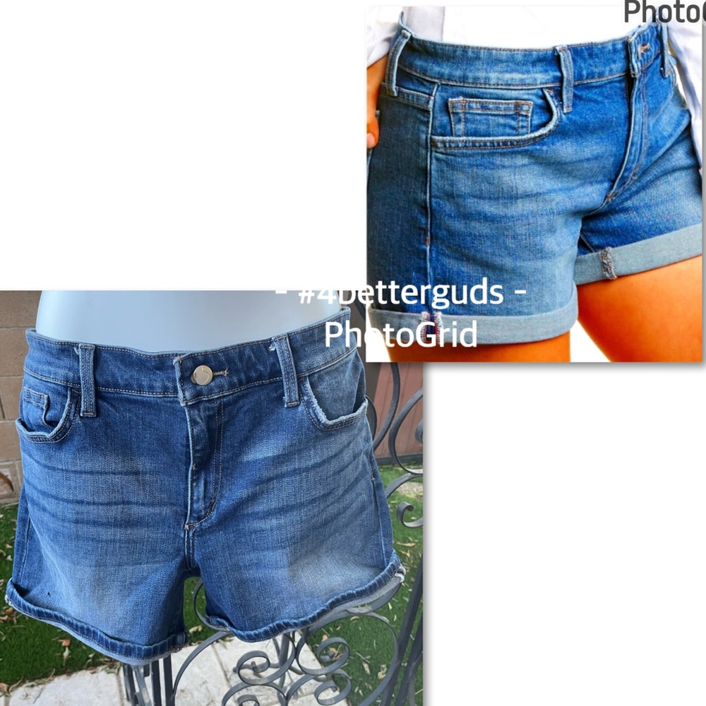 Joes Jeans Cassandra Mid Rise Rolled Denim Jean Shorts 28